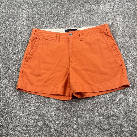Polo Ralph Lauren Shorts Womens 8 Chino Cotton Pony Preppy Classic Orange - Picture 1 of 10